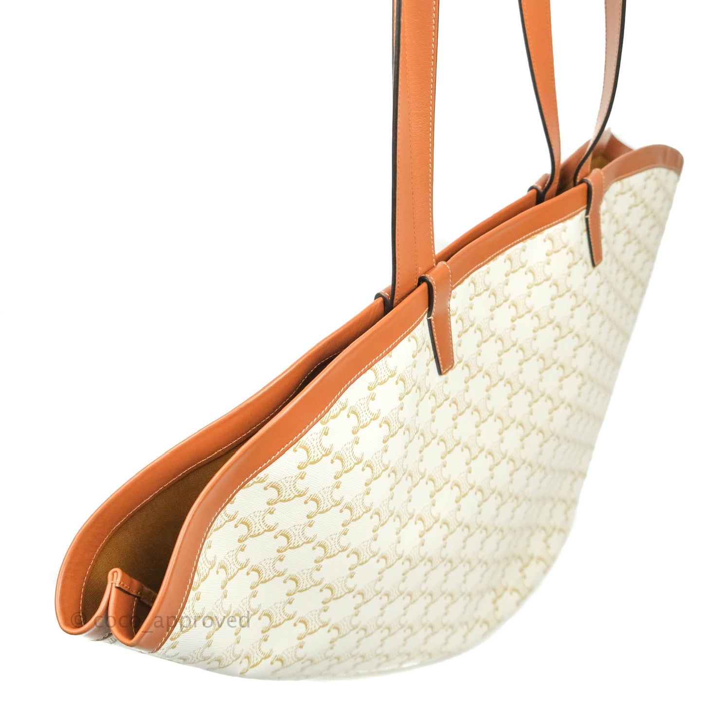 Celine Large Couffin Tote Triomphe Canvas Celine Print White