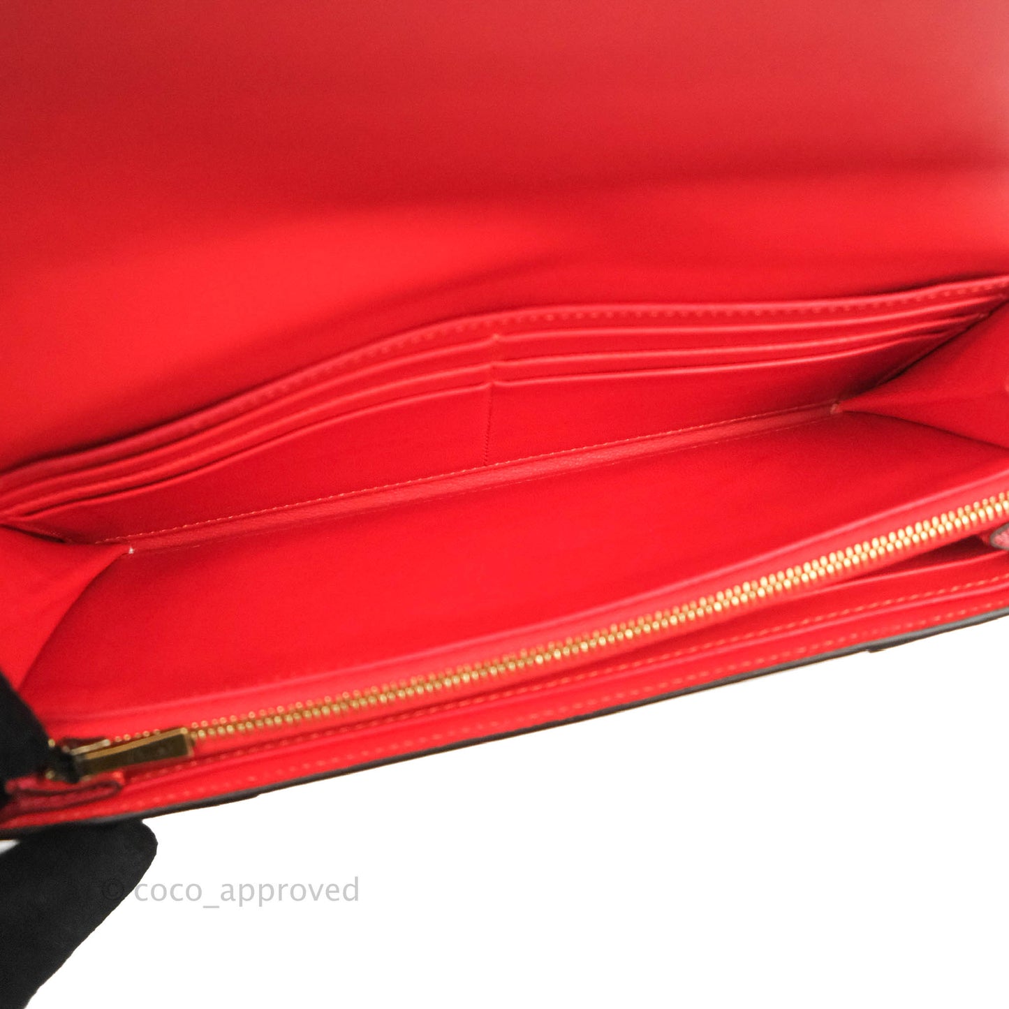 Celine Large Multifunction Flap Wallet Red Grained Leather