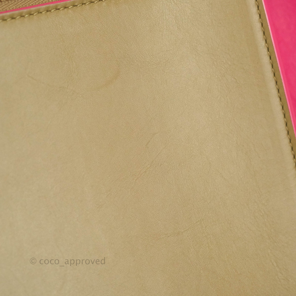 Celine Small Sleek Trapeze Beige Neon Pink Calfskin