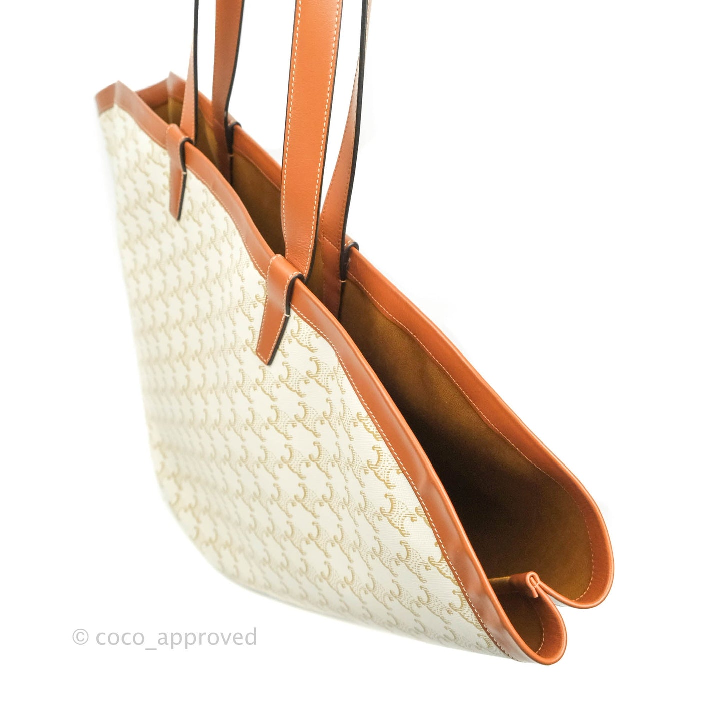 Celine Large Couffin Tote Triomphe Canvas Celine Print White