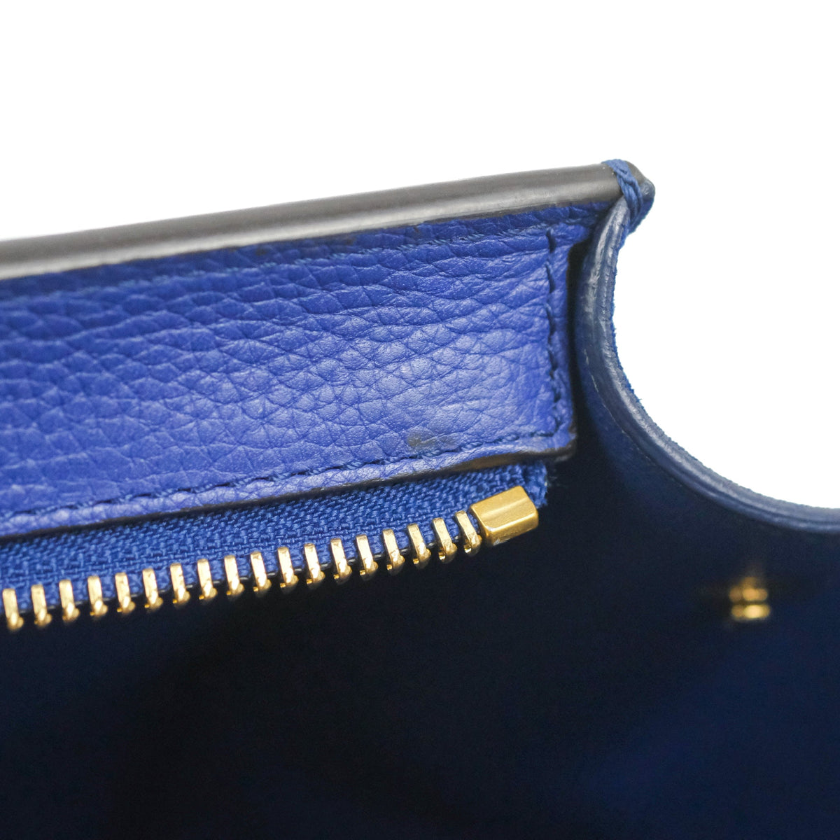Celine Sleek Small Tri-Color Trapeze Blue Calfskin