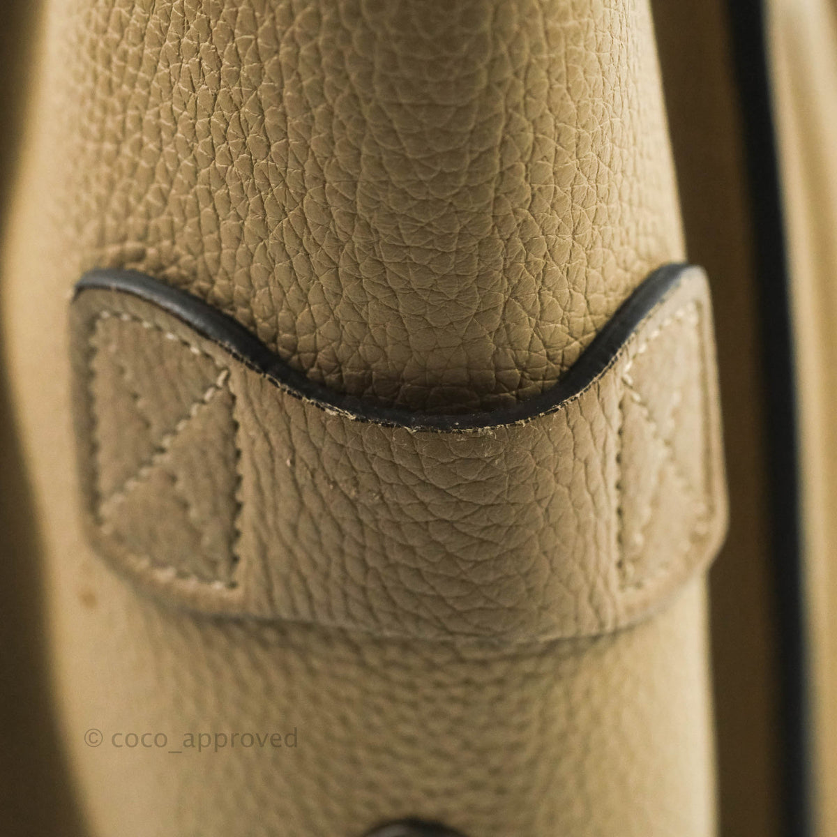 Celine Micro Luggage Handbag Dune Grained Calfskin