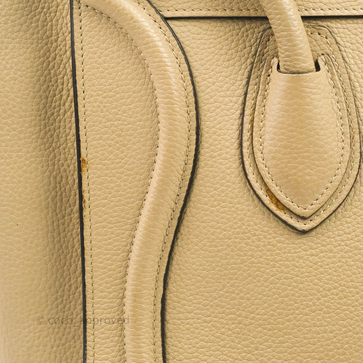 Celine Micro Luggage Handbag Dune Grained Calfskin