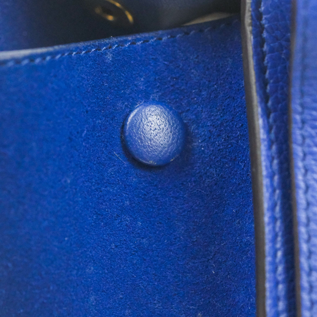 Celine Sleek Small Tri-Color Trapeze Blue Calfskin