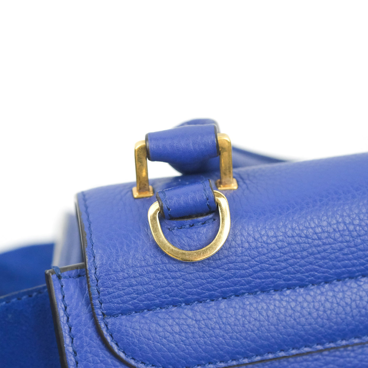 Celine Sleek Small Tri-Color Trapeze Blue Calfskin