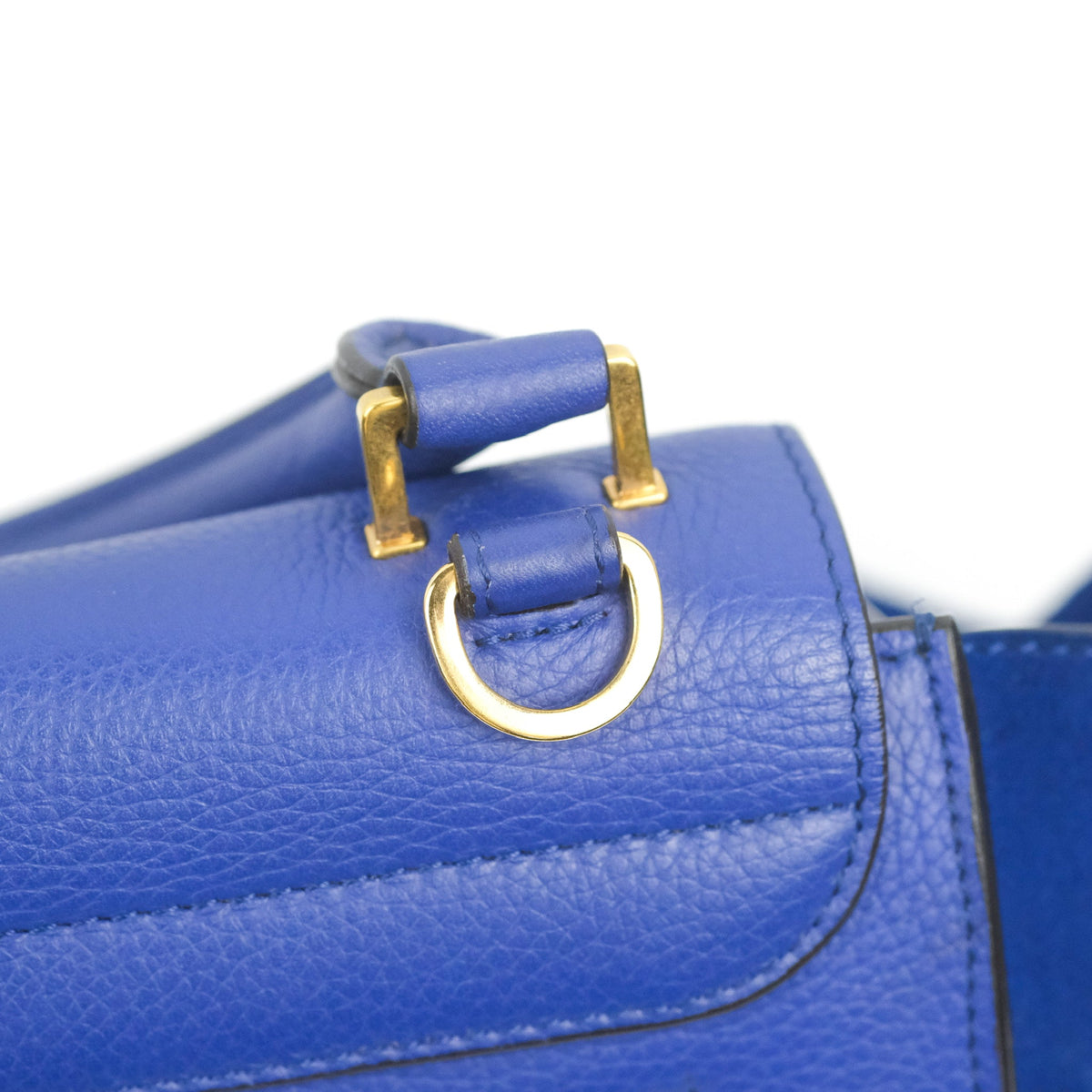 Celine Sleek Small Tri-Color Trapeze Blue Calfskin