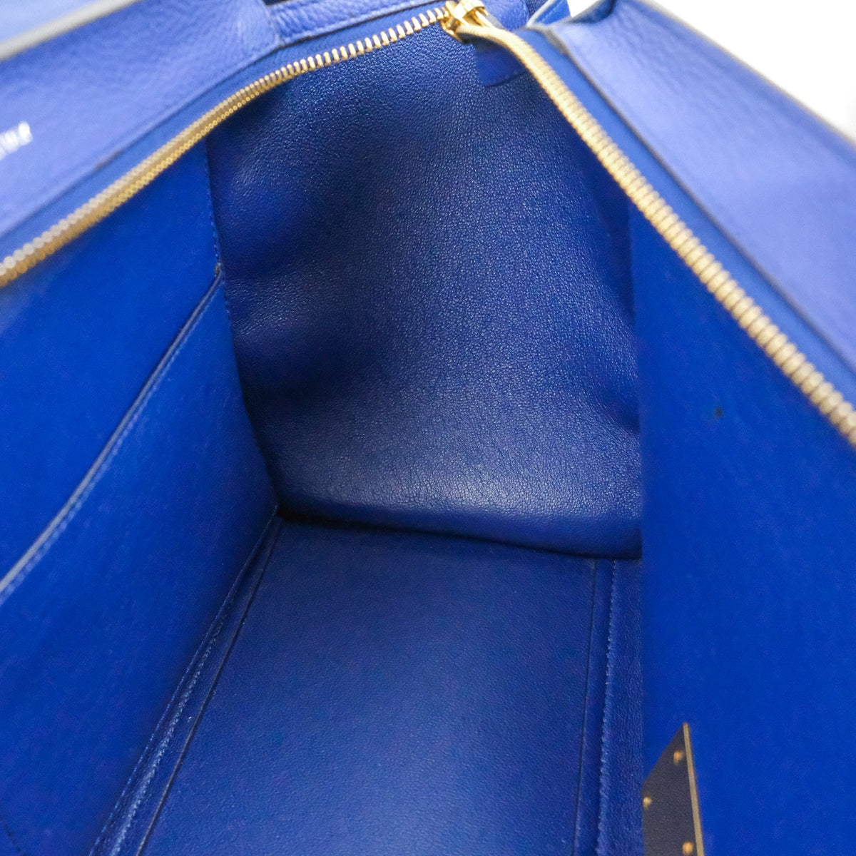 Celine Sleek Small Tri-Color Trapeze Blue Calfskin