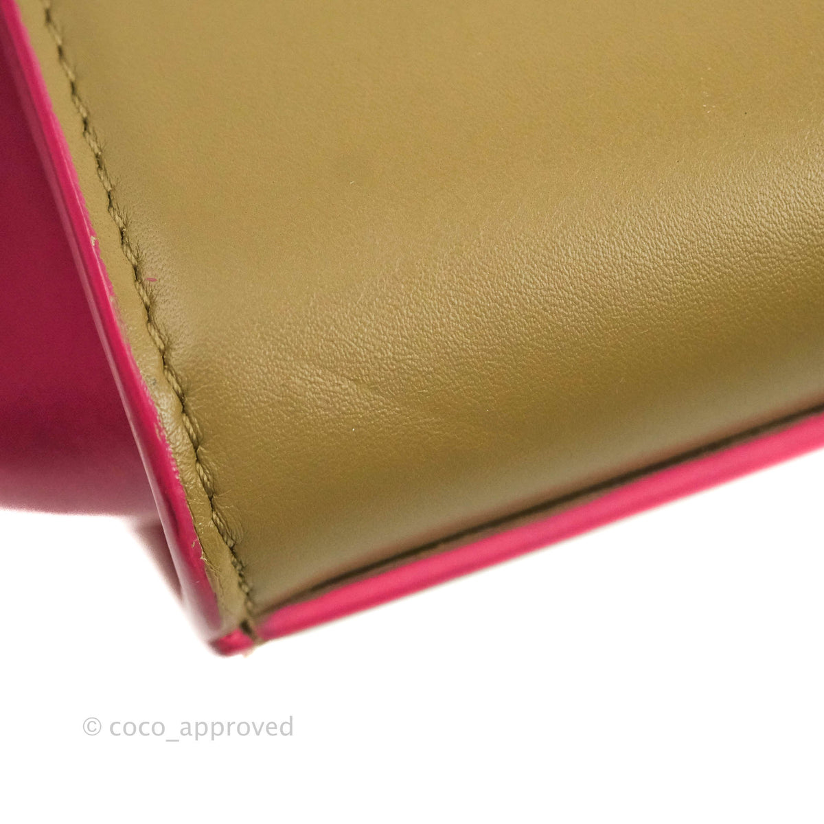 Celine Small Sleek Trapeze Beige Neon Pink Calfskin