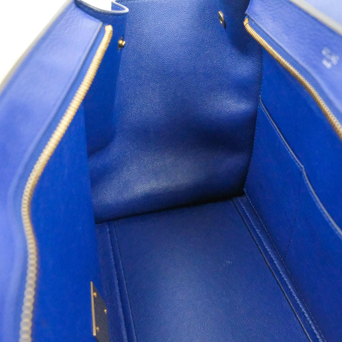Celine Sleek Small Tri-Color Trapeze Blue Calfskin