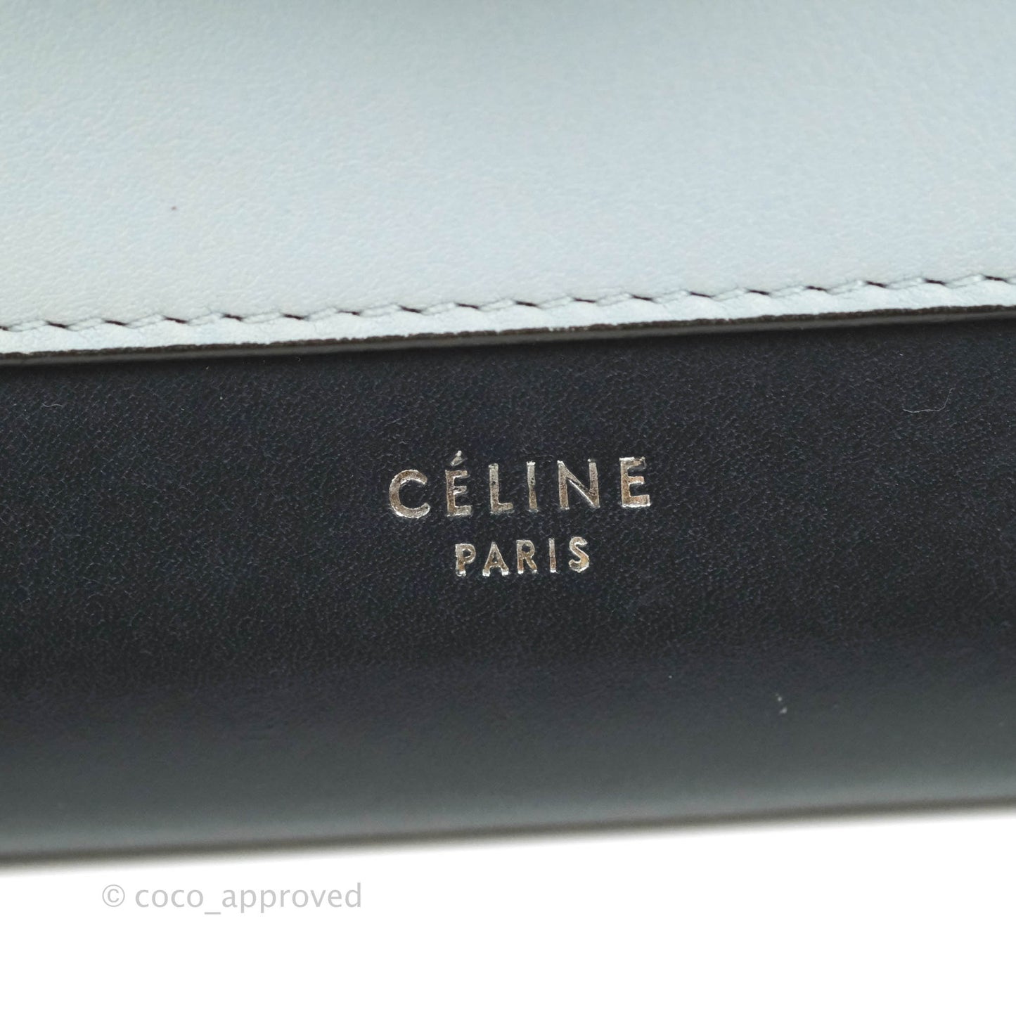 Celine Pocket Envelope Wallet on Chain Blue/Green/Navy Silver Hardware