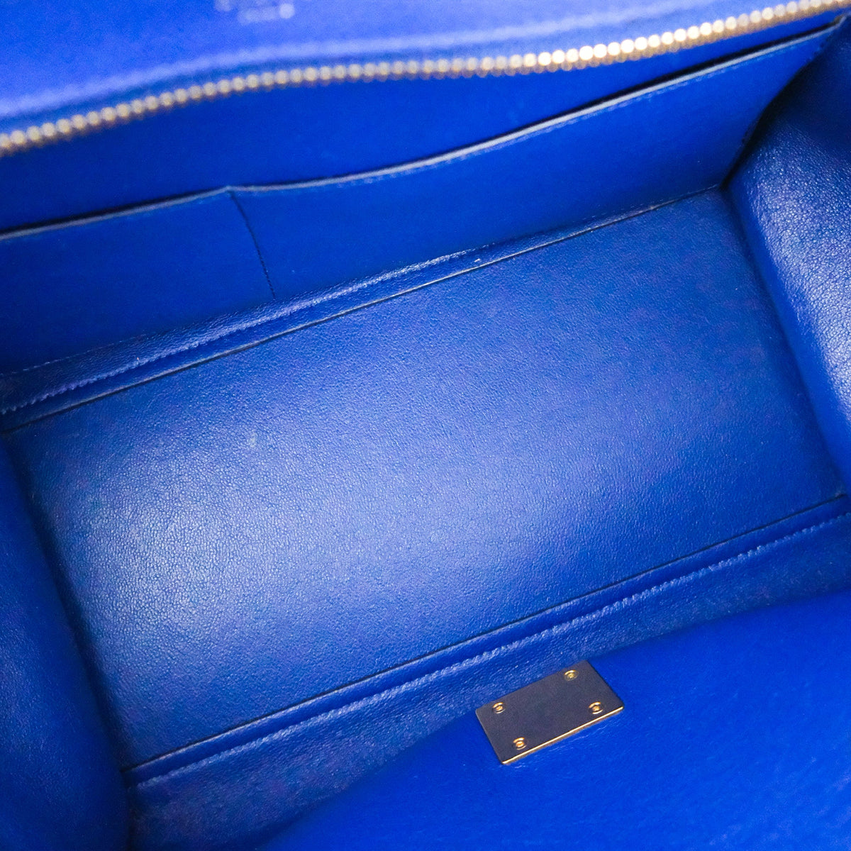 Celine Sleek Small Tri-Color Trapeze Blue Calfskin