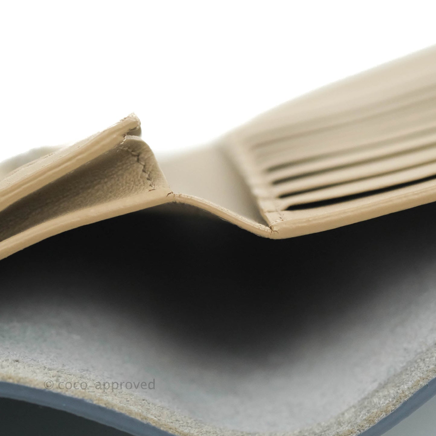 Celine Strap Medium Wallet Grained Leather Blue/Taupe