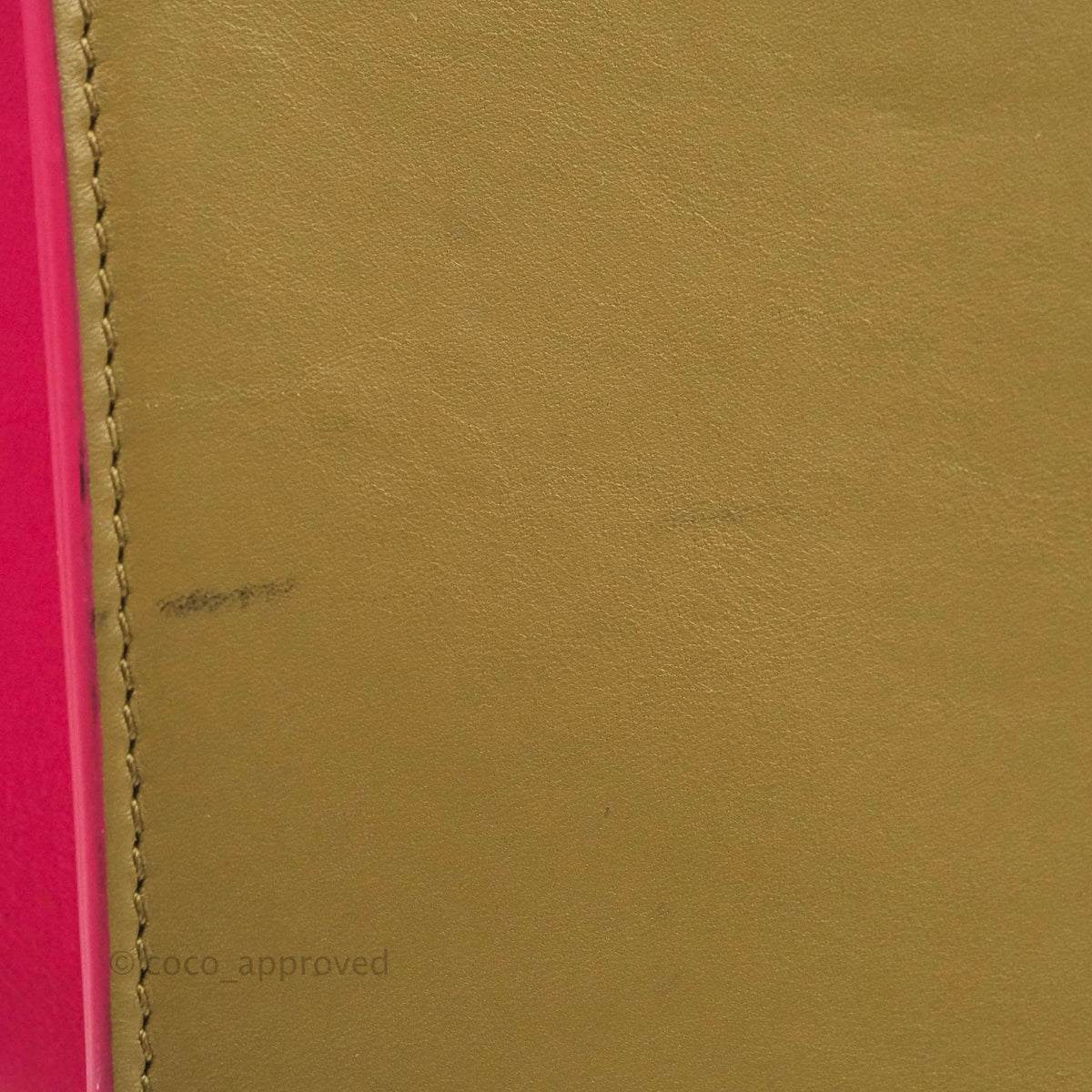 Celine Small Sleek Trapeze Beige Neon Pink Calfskin