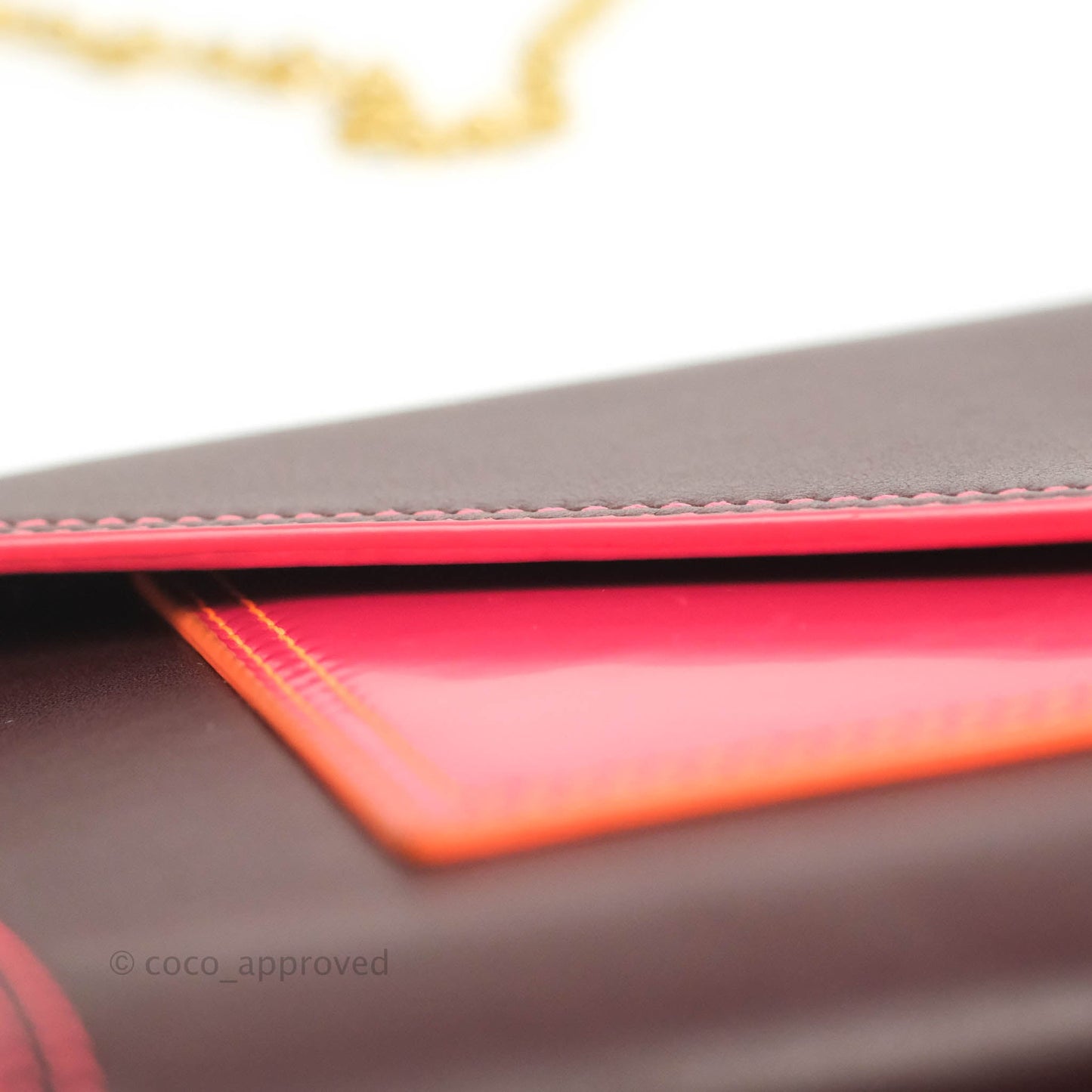 Celine Pocket Envelope Wallet on Chain Maroon