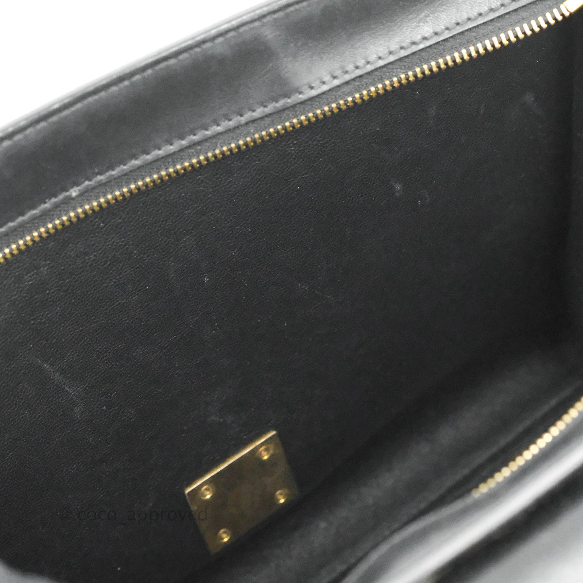 Celine Small Sleek Calfskin Tri-Color Trapeze Ivory Black Raffia