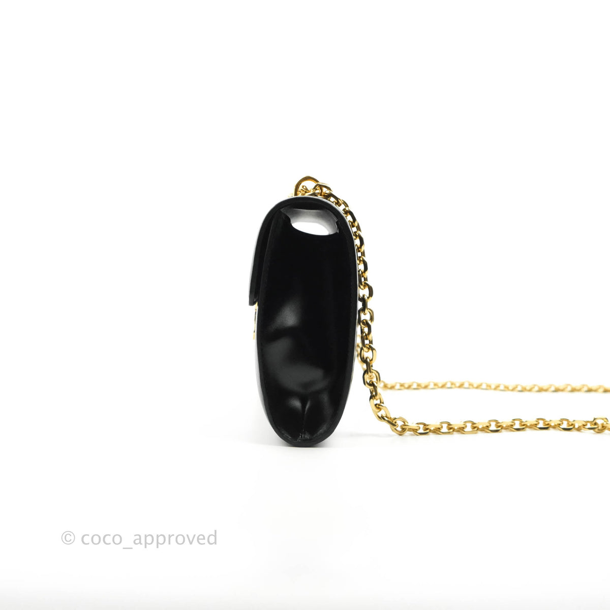 Celine Chain Bag Triomphe in Black Calfskin