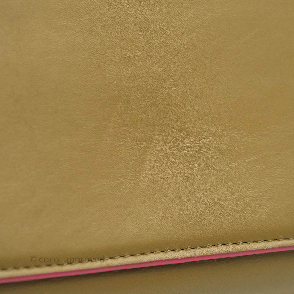 Celine Small Sleek Trapeze Beige Neon Pink Calfskin