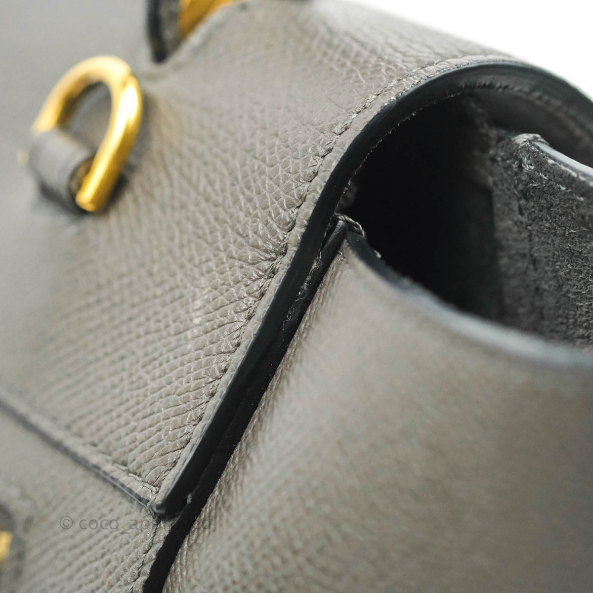 Celine Micro Belt Bag Grey Grained Calfskin Gold Hardware