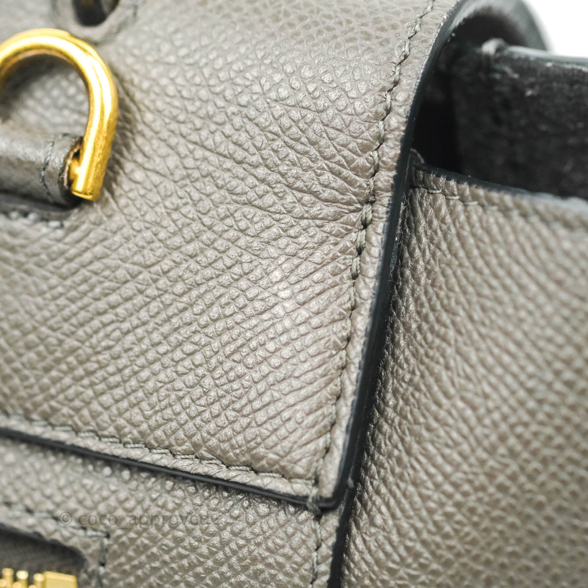 Celine Micro Belt Bag Grey Grained Calfskin Gold Hardware