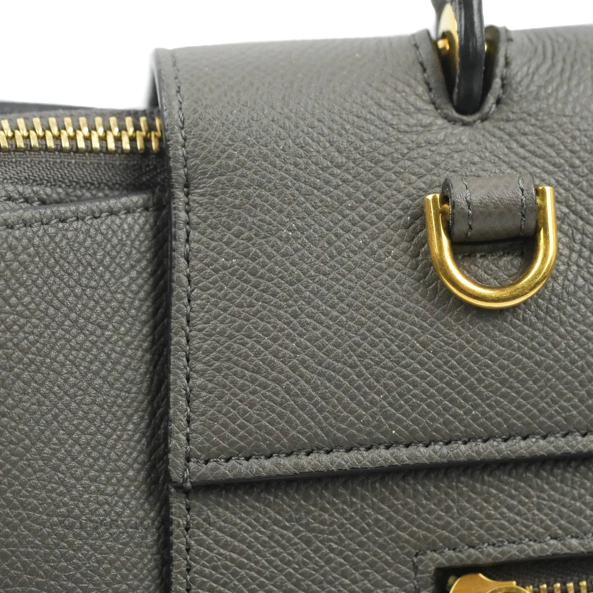 Celine Mini Belt Bag Grey Grained Calfskin Gold Hardware