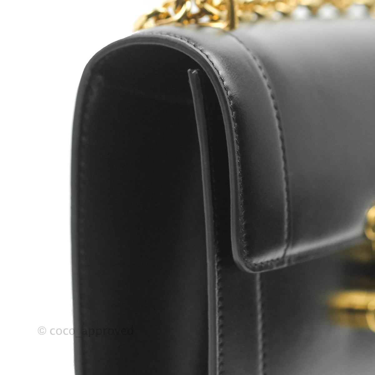 Celine Chain Bag Triomphe in Black Calfskin