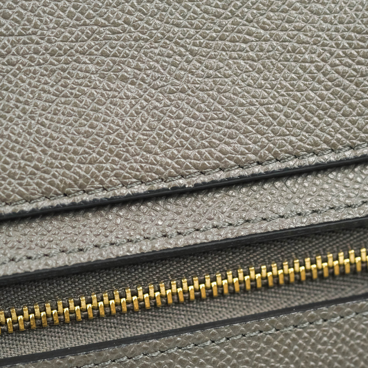 Celine Micro Belt Bag Grey Grained Calfskin Gold Hardware