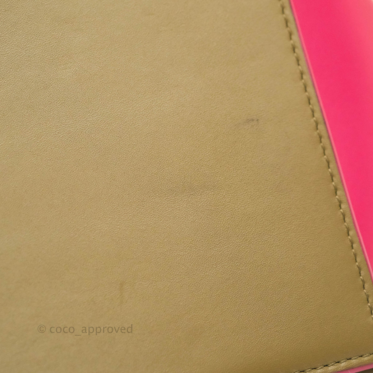 Celine Small Sleek Trapeze Beige Neon Pink Calfskin