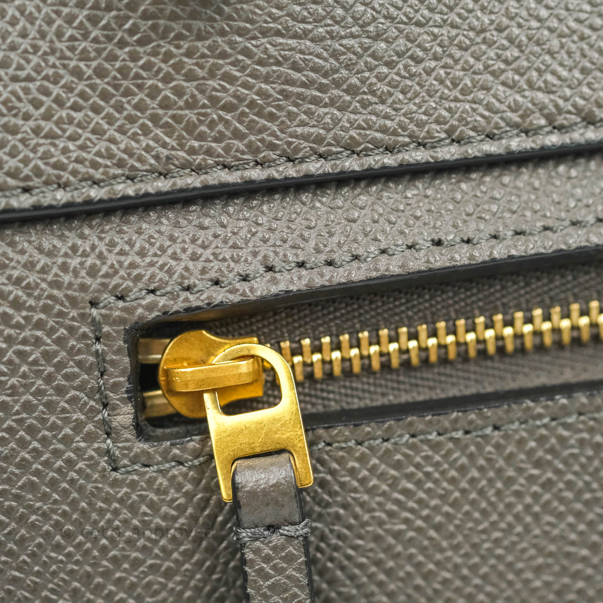 Celine Micro Belt Bag Grey Grained Calfskin Gold Hardware