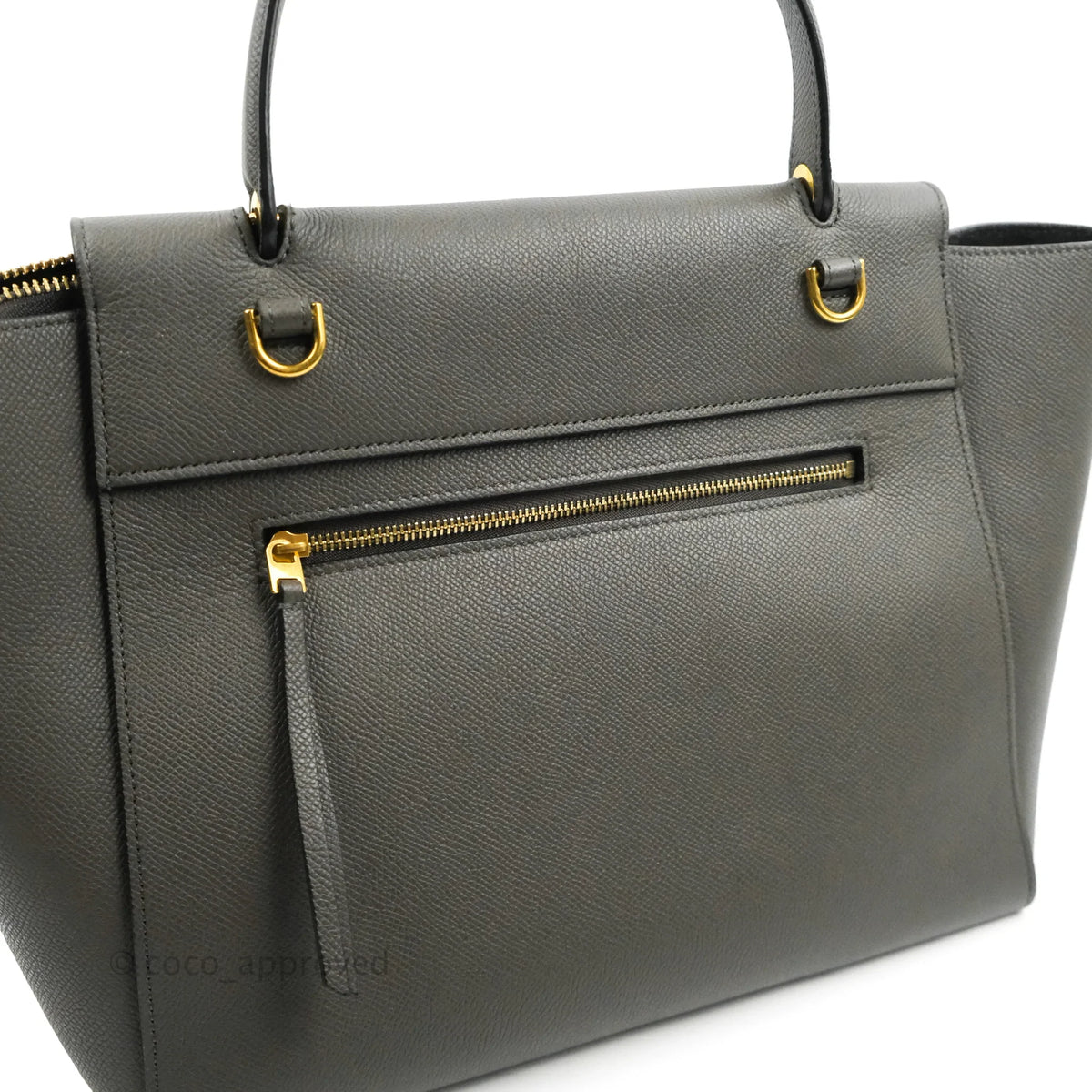 Celine Mini Belt Bag Grey Grained Calfskin Gold Hardware