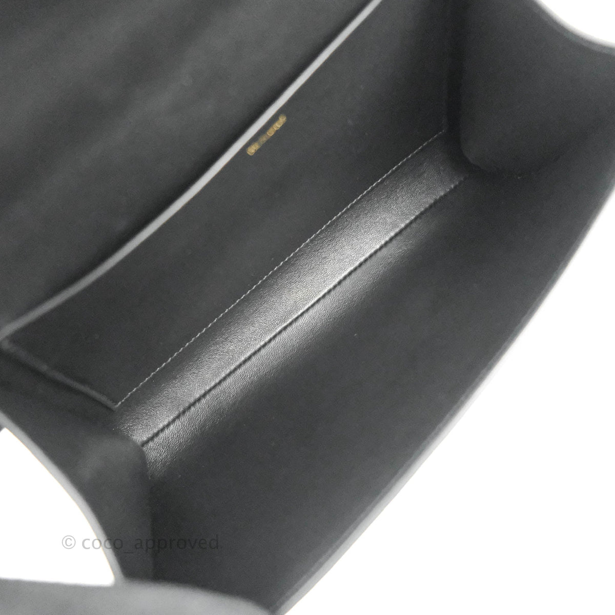 Celine Chain Bag Triomphe in Black Calfskin