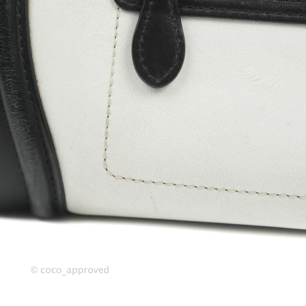 Celine Mini Luggage Bag Black/White/Brown Calfskin