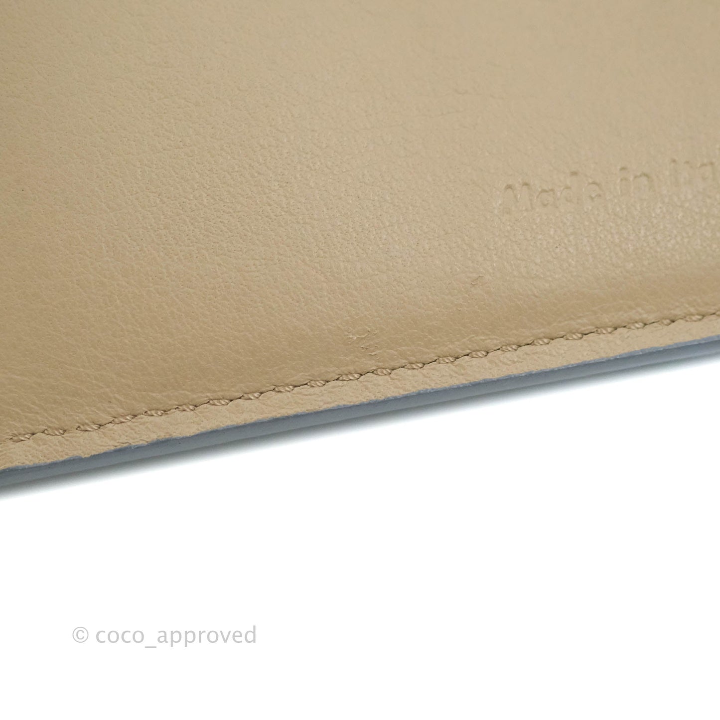 Celine Strap Medium Wallet Grained Leather Blue/Taupe