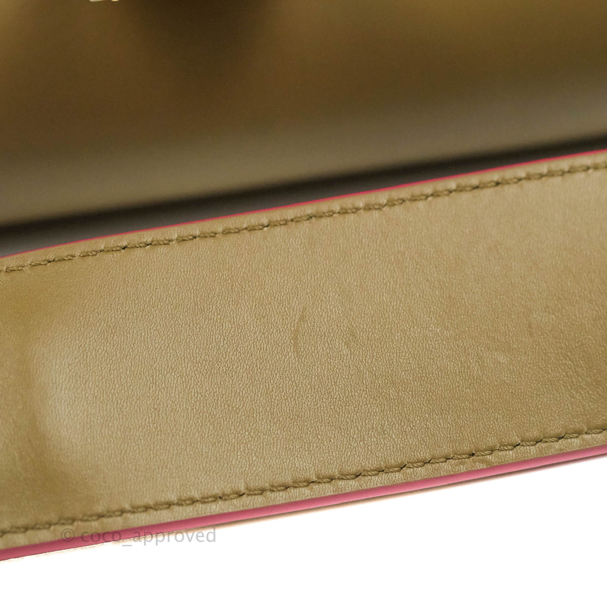 Celine Small Sleek Trapeze Beige Neon Pink Calfskin