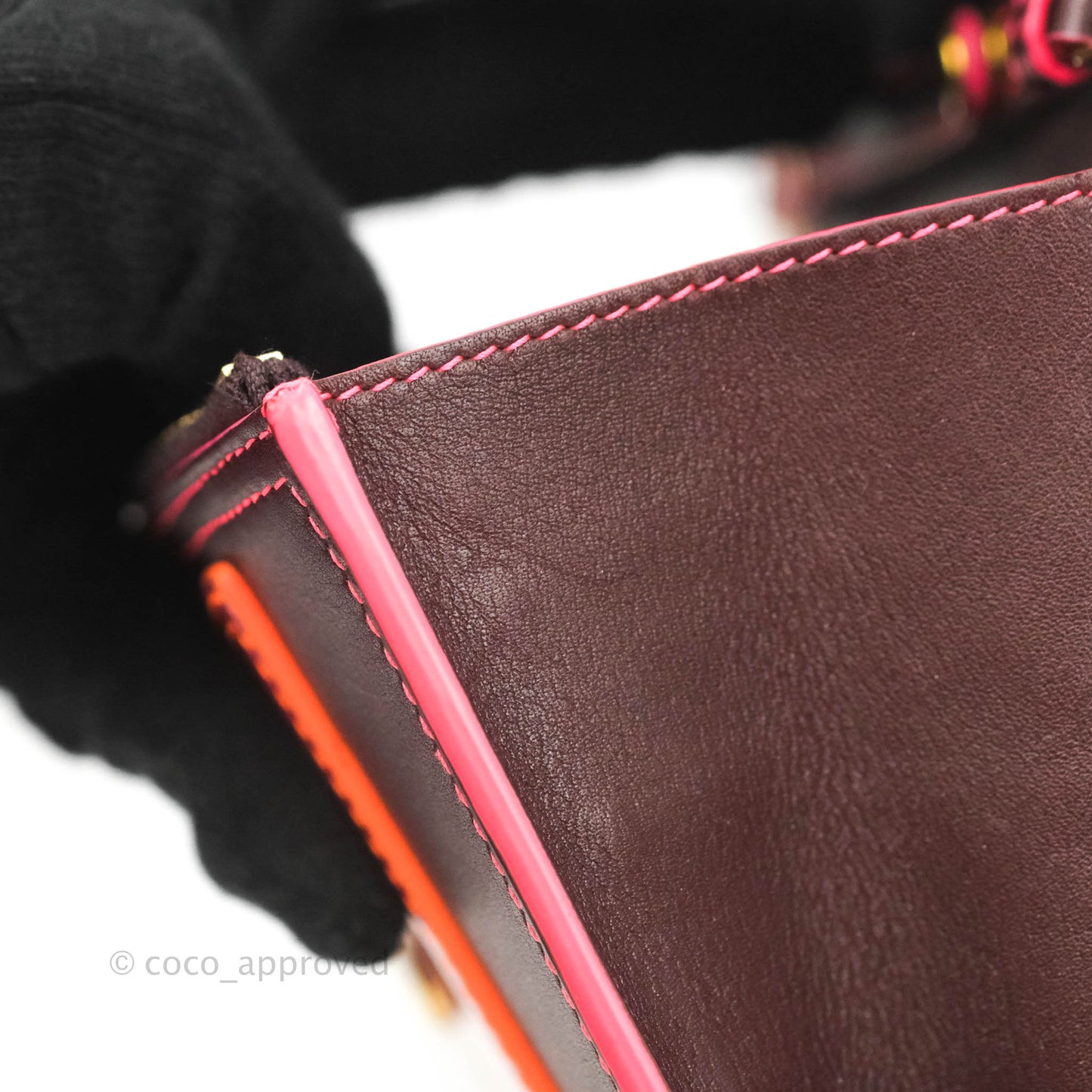 Celine Pocket Envelope Wallet on Chain Maroon