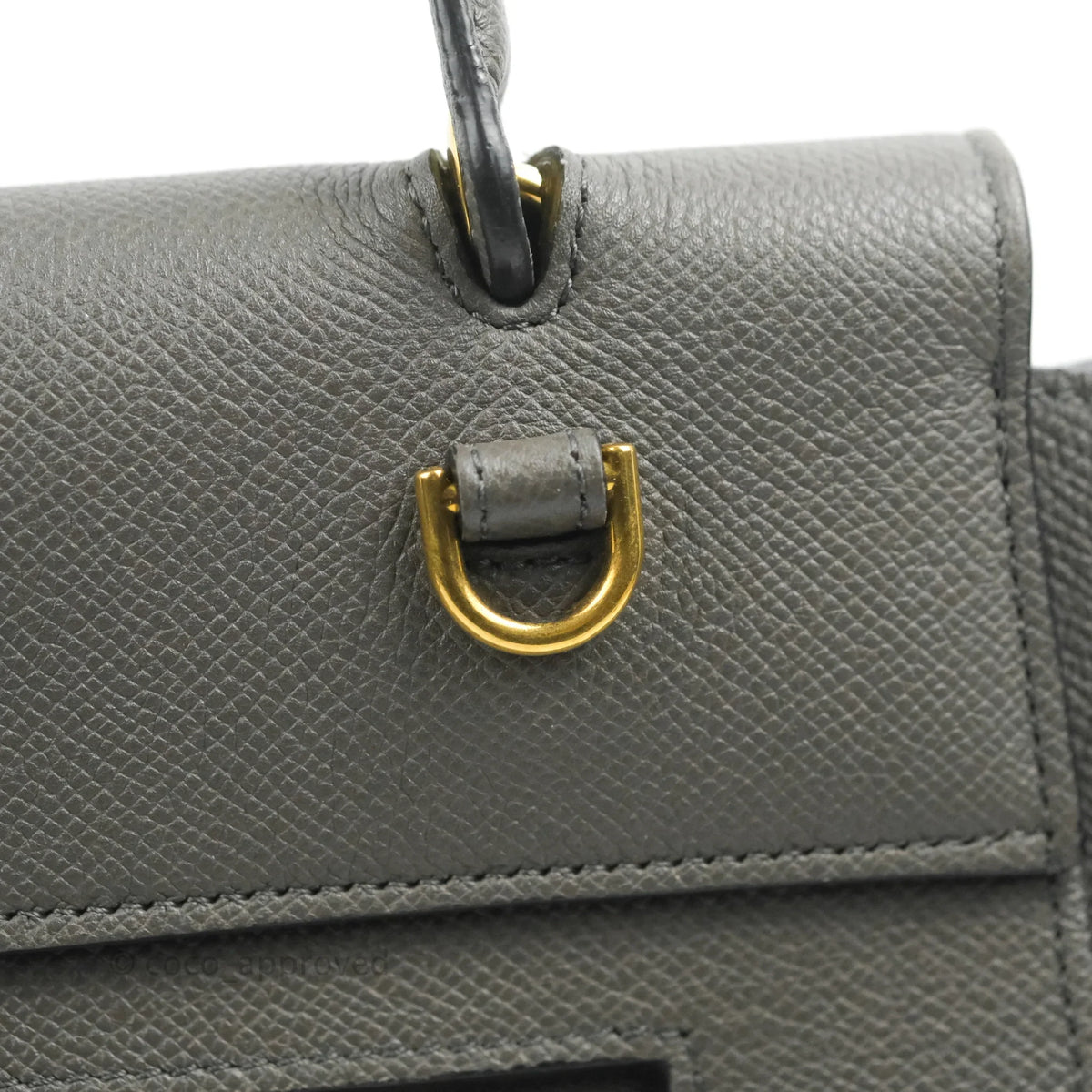Celine Mini Belt Bag Grey Grained Calfskin Gold Hardware