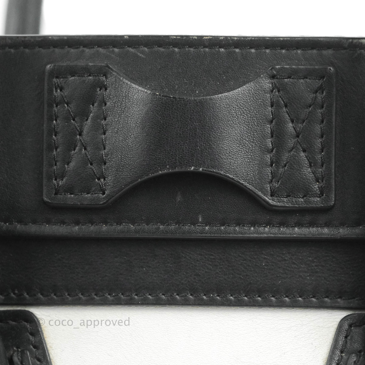 Celine Mini Luggage Bag Black/White/Brown Calfskin
