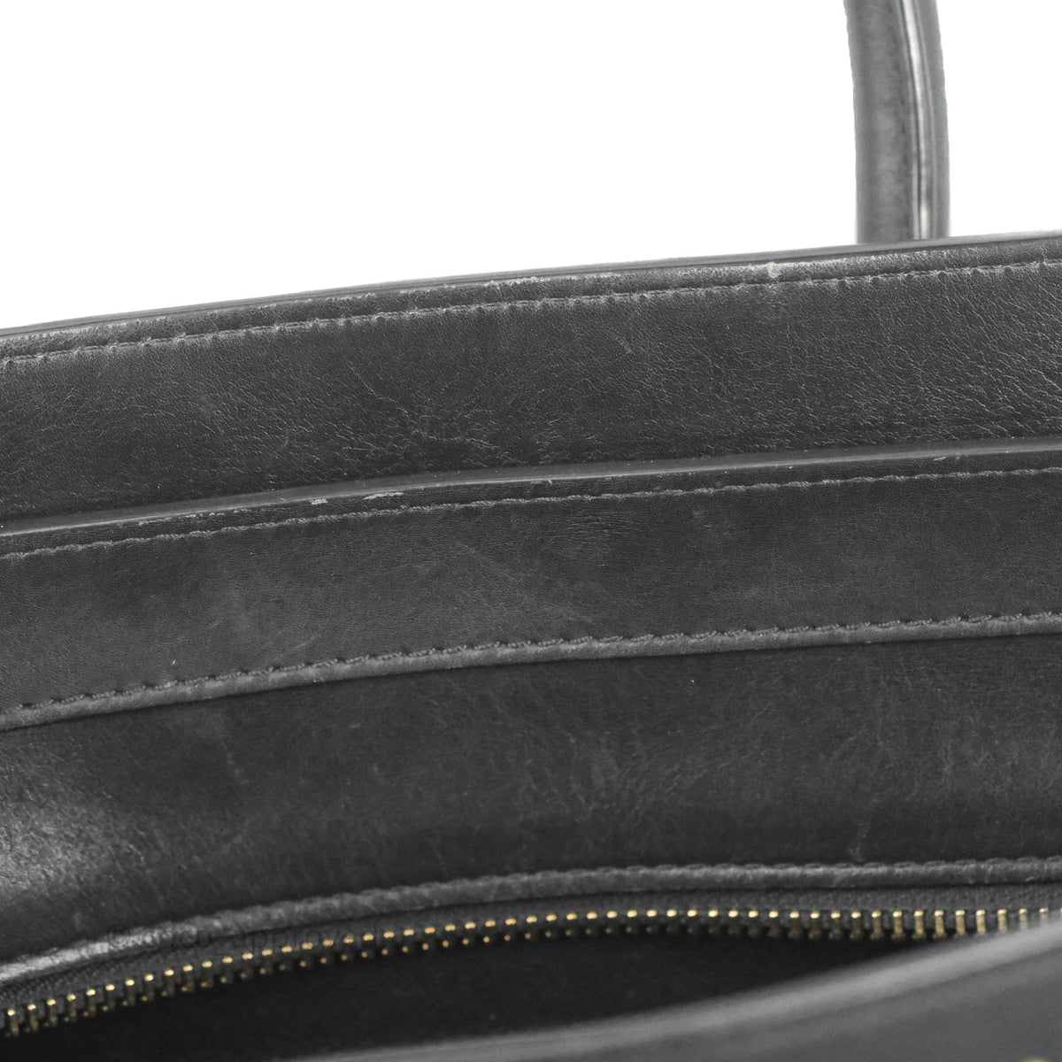 Celine Mini Luggage Bag Black/White/Brown Calfskin