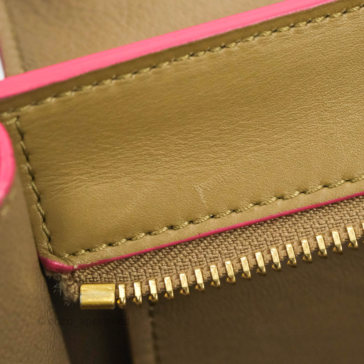 Celine Small Sleek Trapeze Beige Neon Pink Calfskin