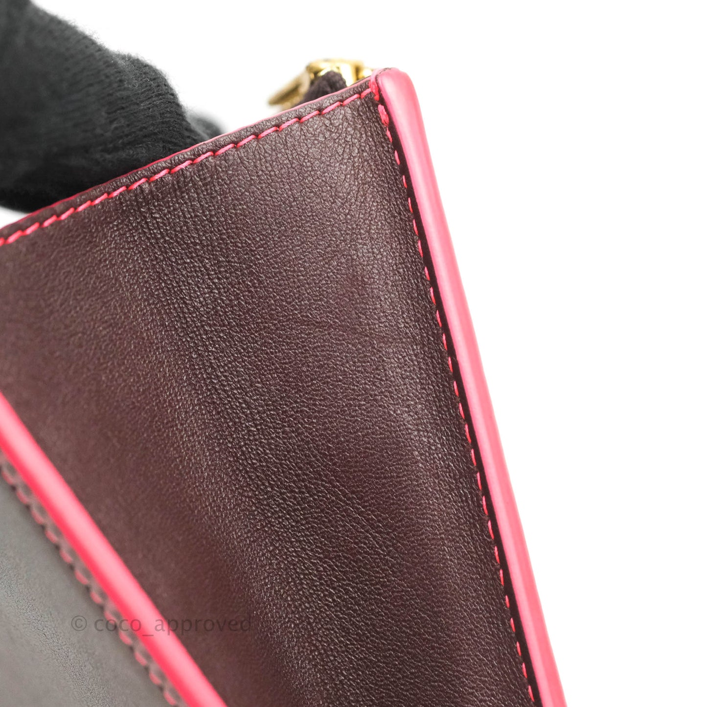 Celine Pocket Envelope Wallet on Chain Maroon