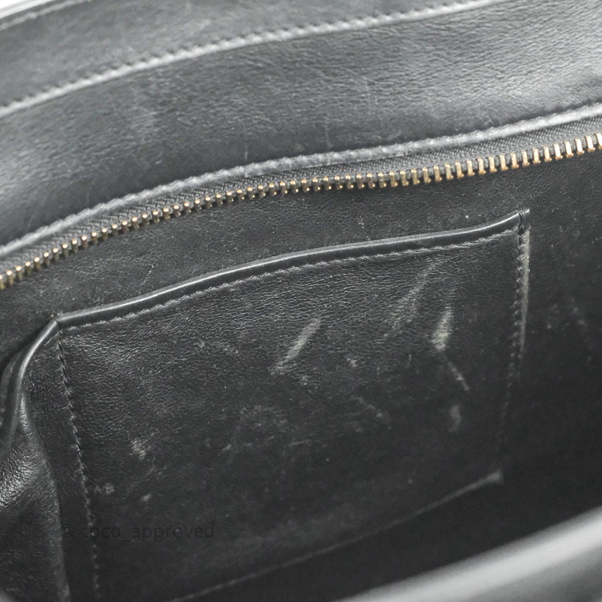 Celine Mini Luggage Bag Black/White/Brown Calfskin