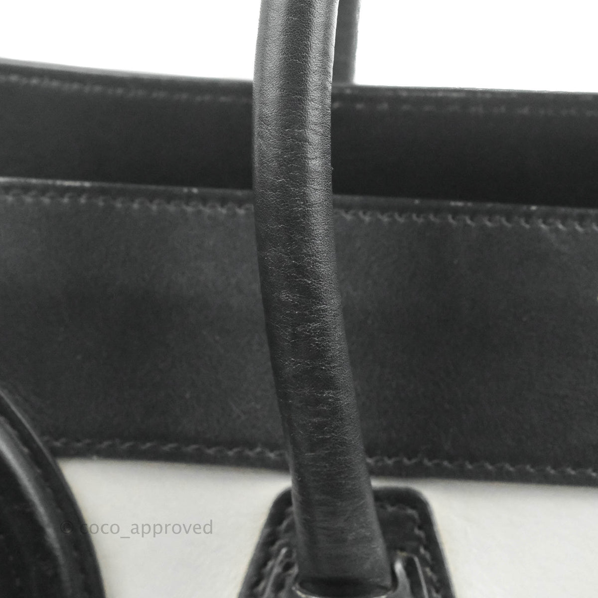 Celine Mini Luggage Bag Black/White/Brown Calfskin