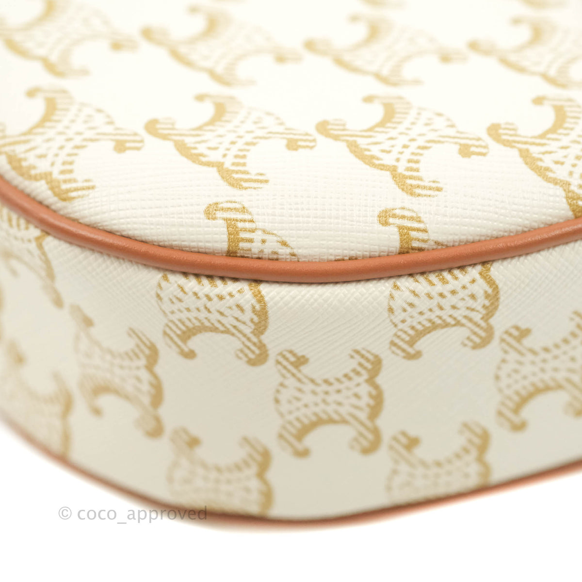 Celine Heart Medium Triomphe White Calfskin
