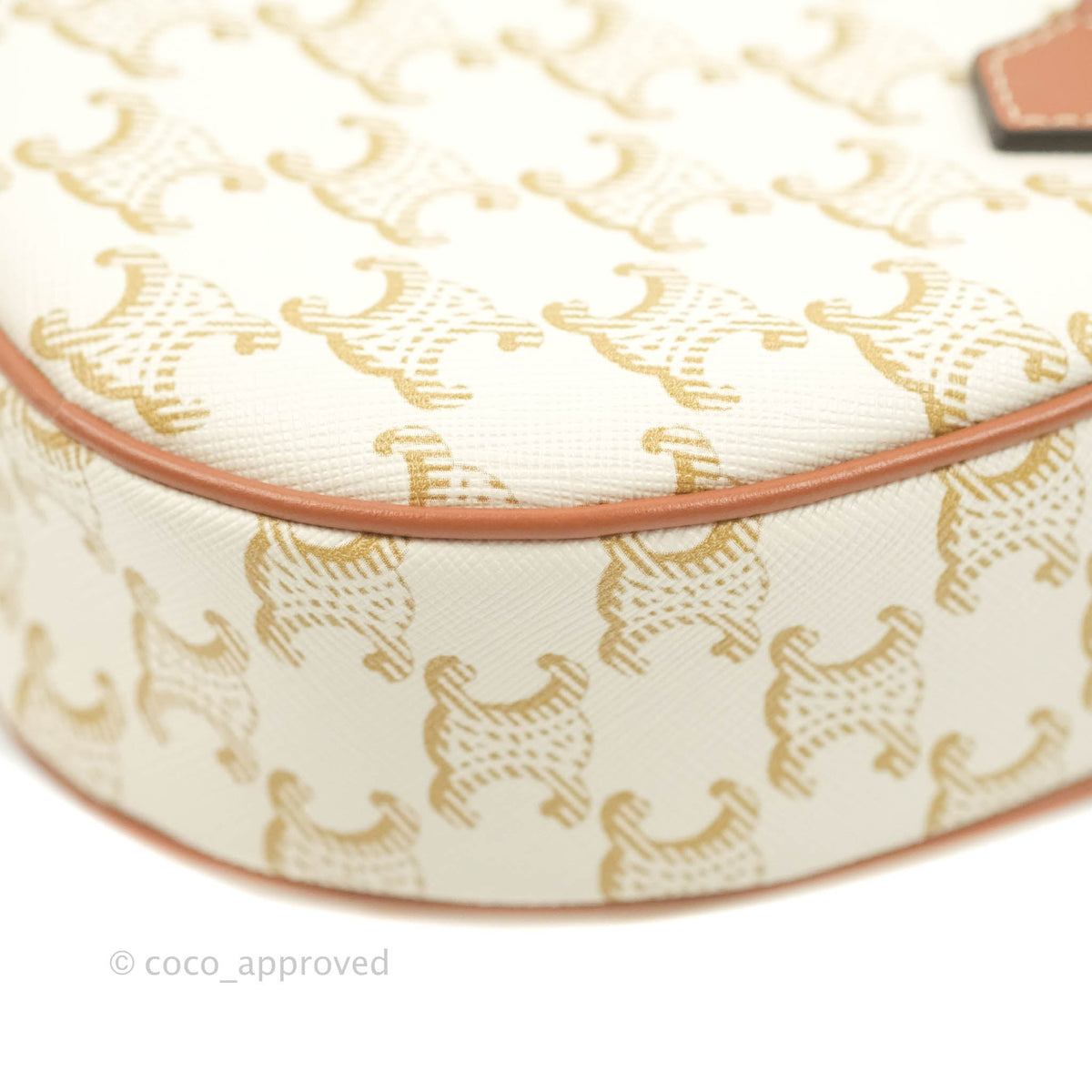 Celine Heart Medium Triomphe White Calfskin