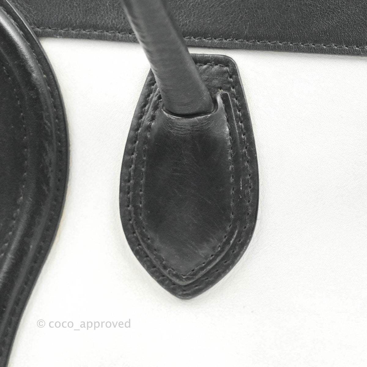 Celine Mini Luggage Bag Black/White/Brown Calfskin
