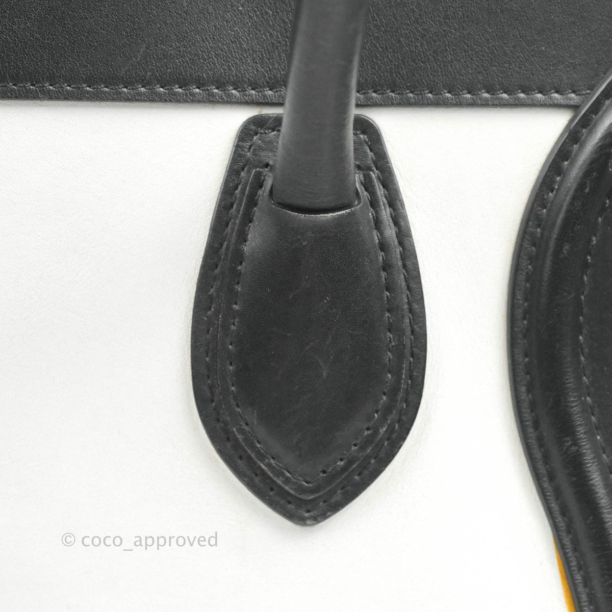 Celine Mini Luggage Bag Black/White/Brown Calfskin