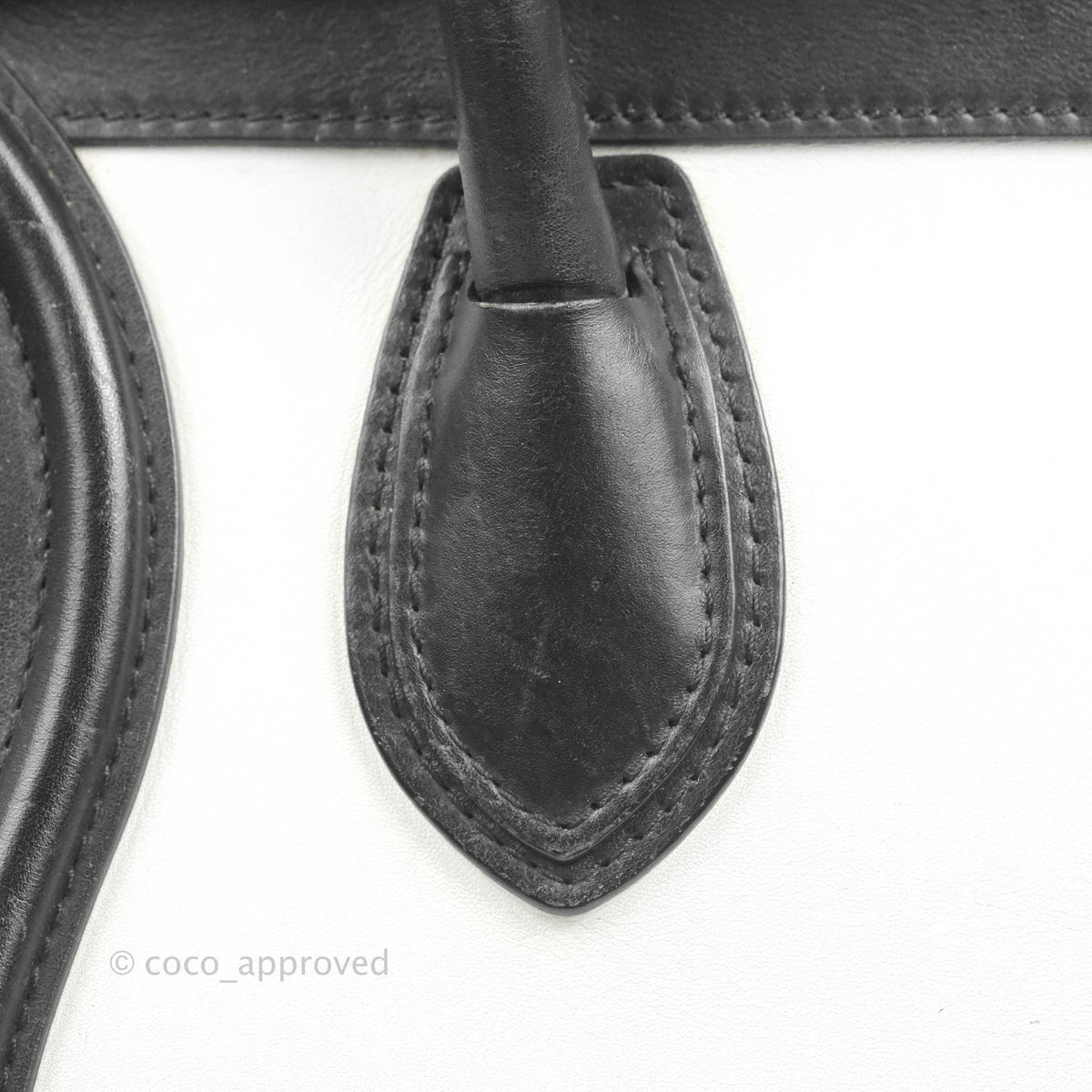 Celine Mini Luggage Bag Black/White/Brown Calfskin