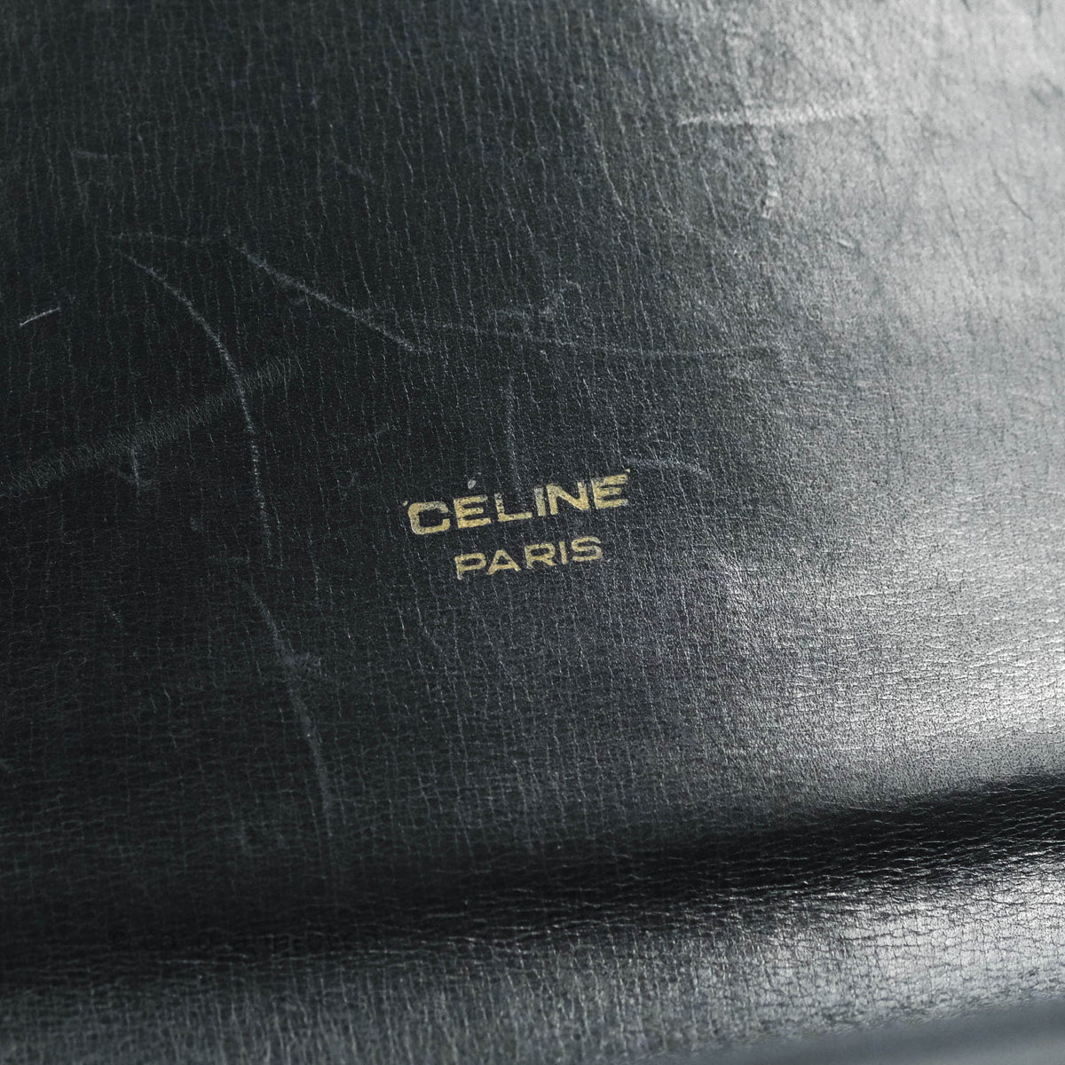 Celine Macadam Horse Carriage Bag Navy Gold Hardware