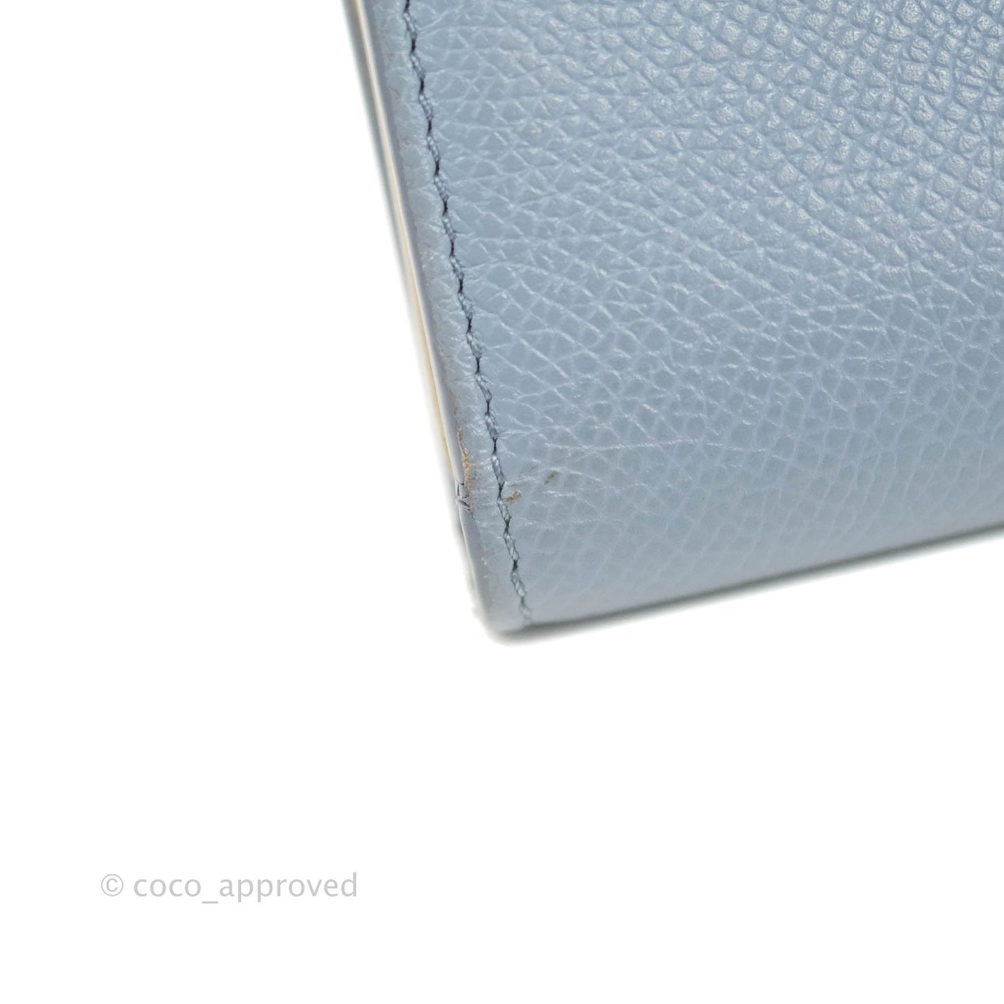 Celine Strap Medium Wallet Grained Leather Blue/Taupe