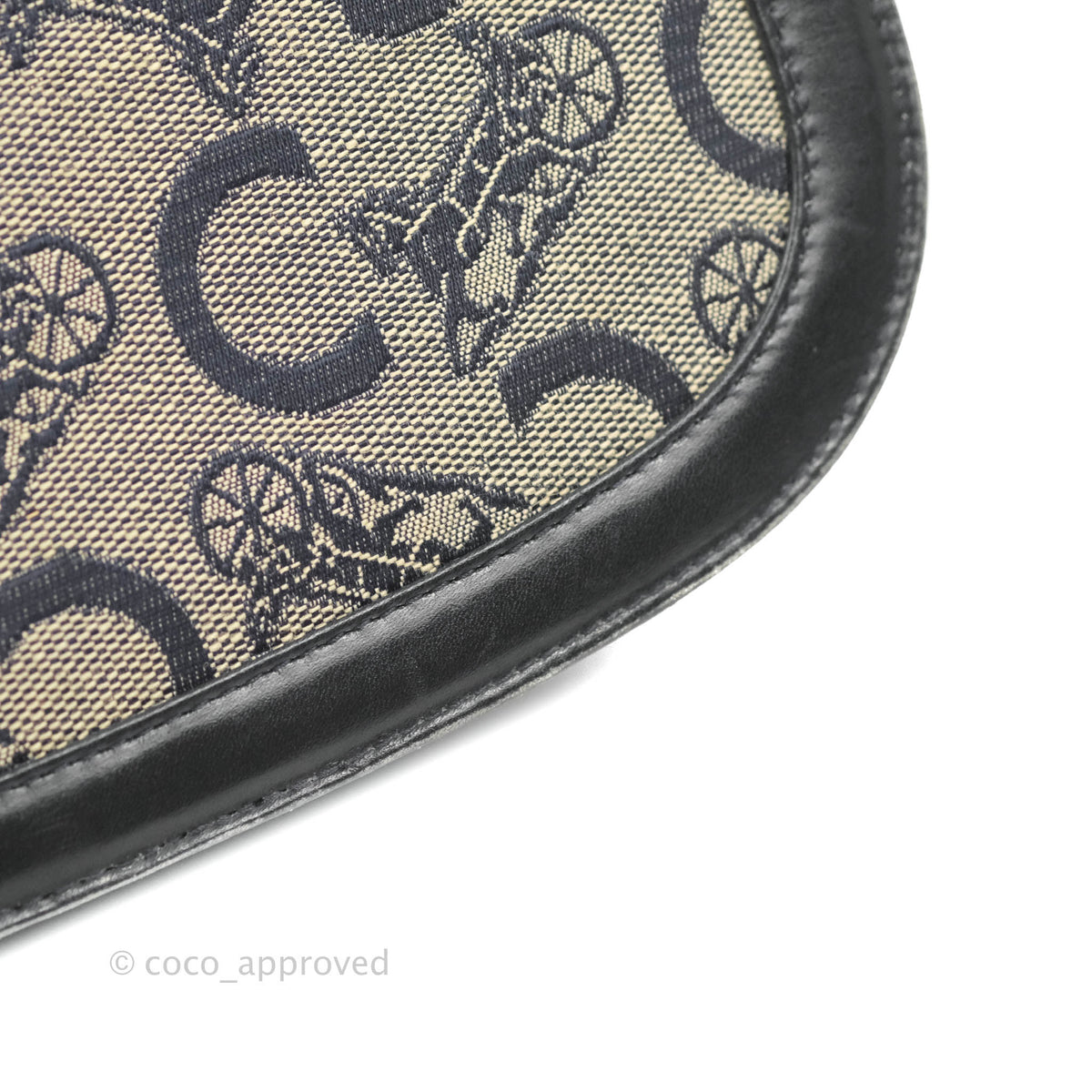 Celine Macadam Horse Carriage Bag Navy Gold Hardware