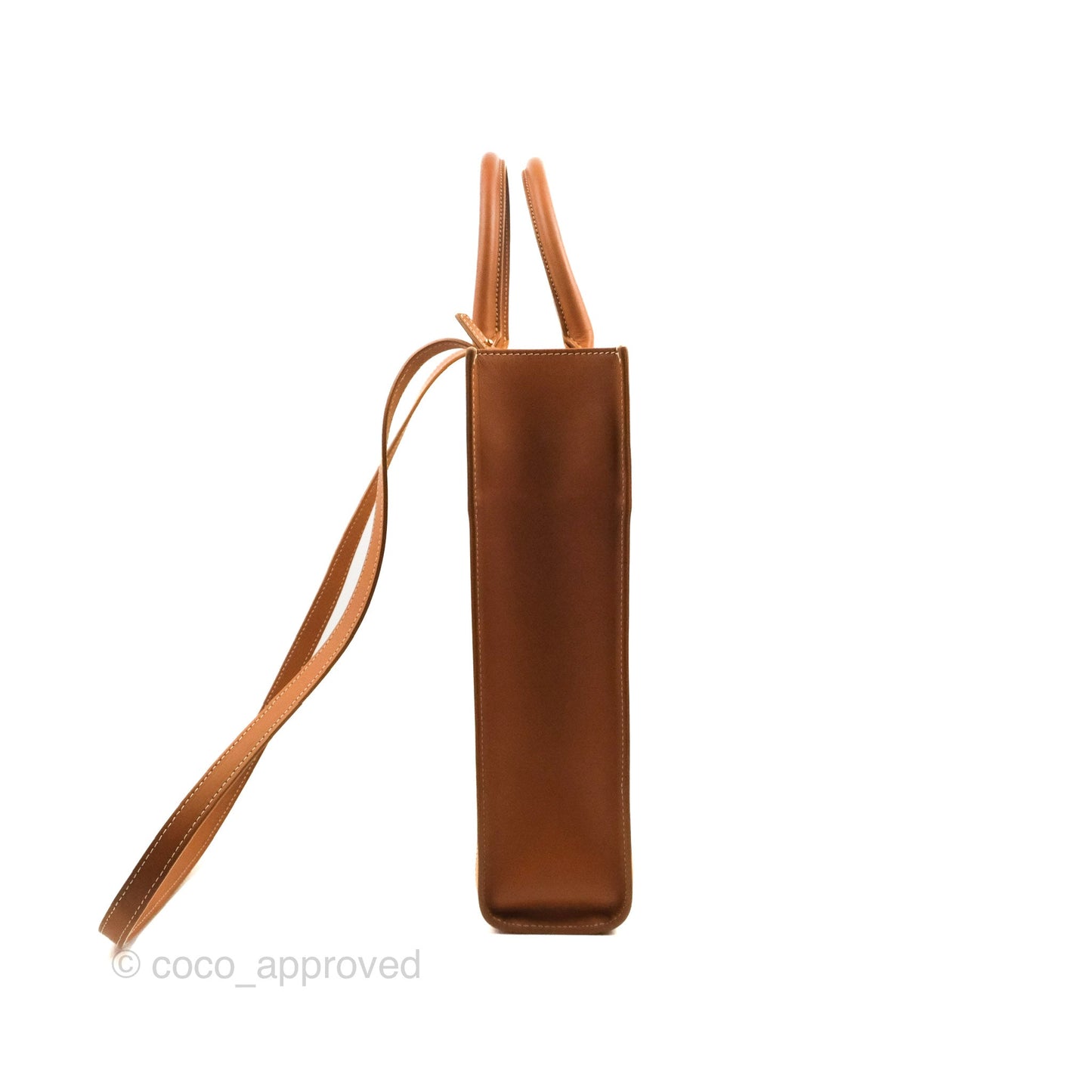 Celine Small Vertical Cabas Tote With Celine Print Natural/Tan